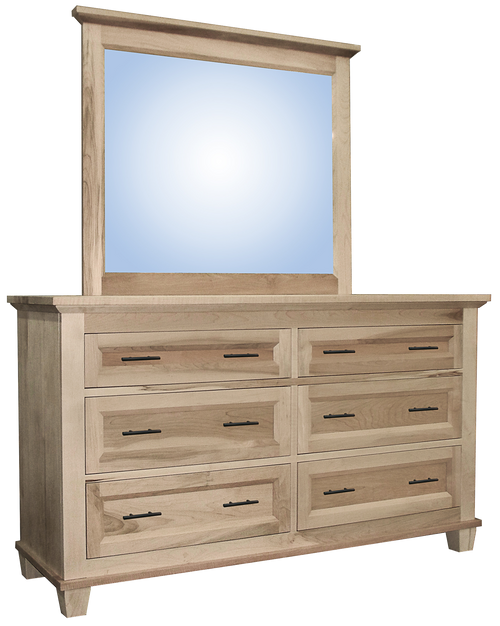 Algonquin 6 Drawer Dresser in Unfinished Brown Maple