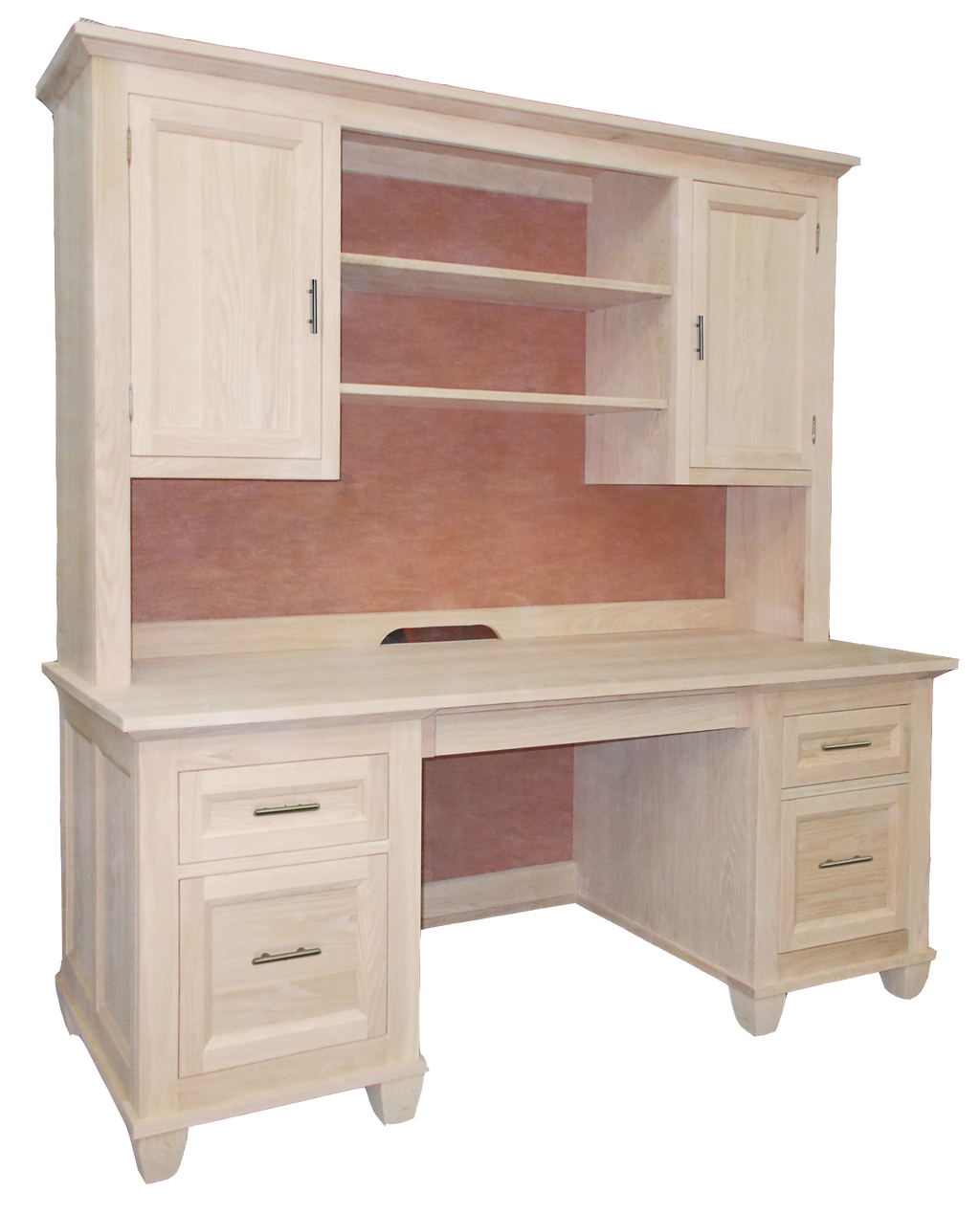 Algonquin Office desk with hutch in unfinished Maple