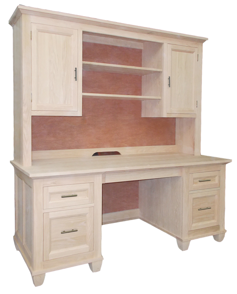 Algonquin Office desk with hutch in unfinished Maple