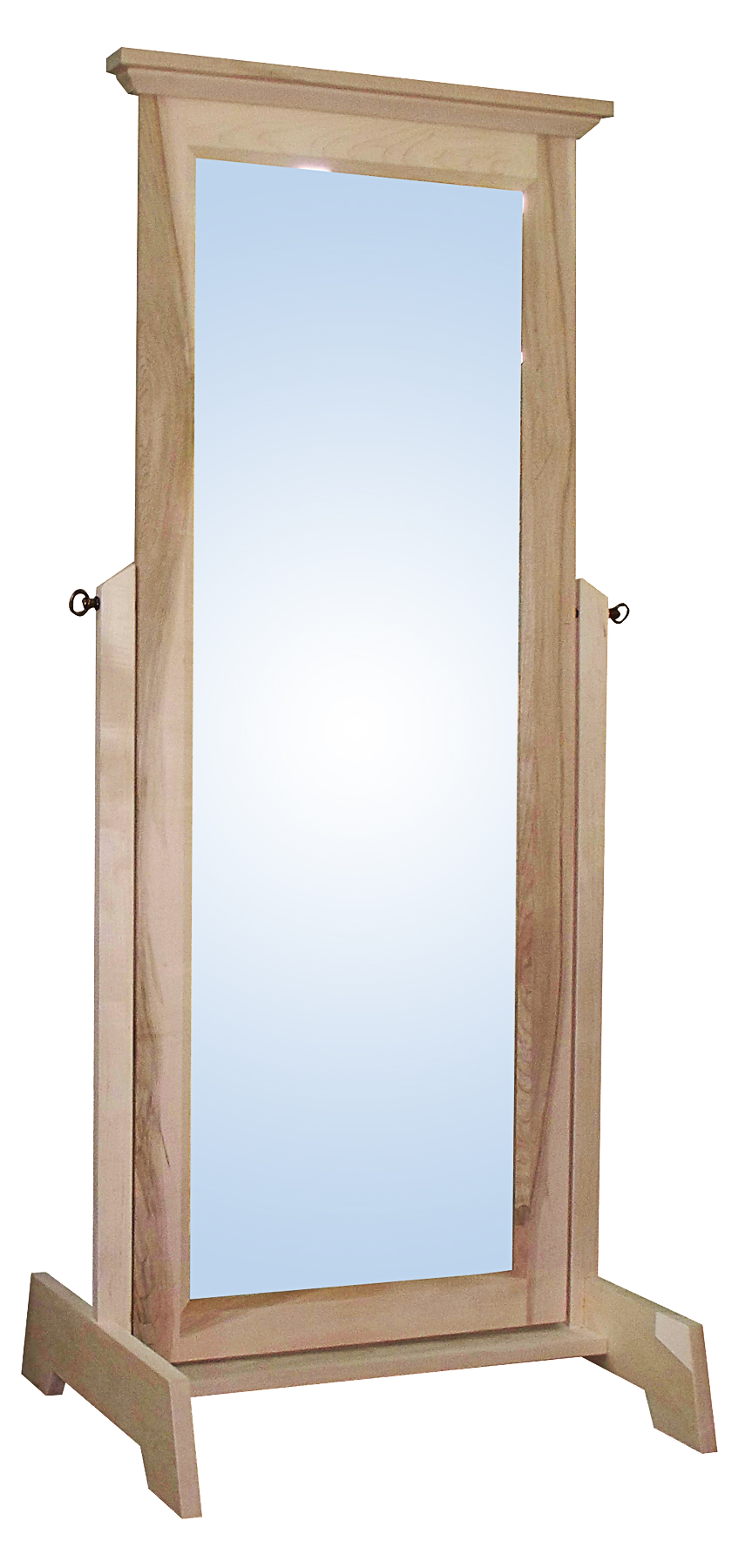 Algonquin cheval mirror in unfinished brown maple