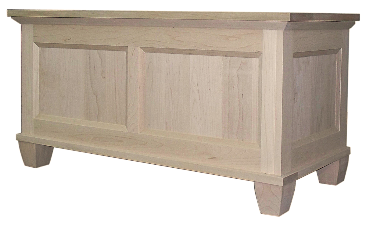 Algonquin blanket box in unfinished brown maple