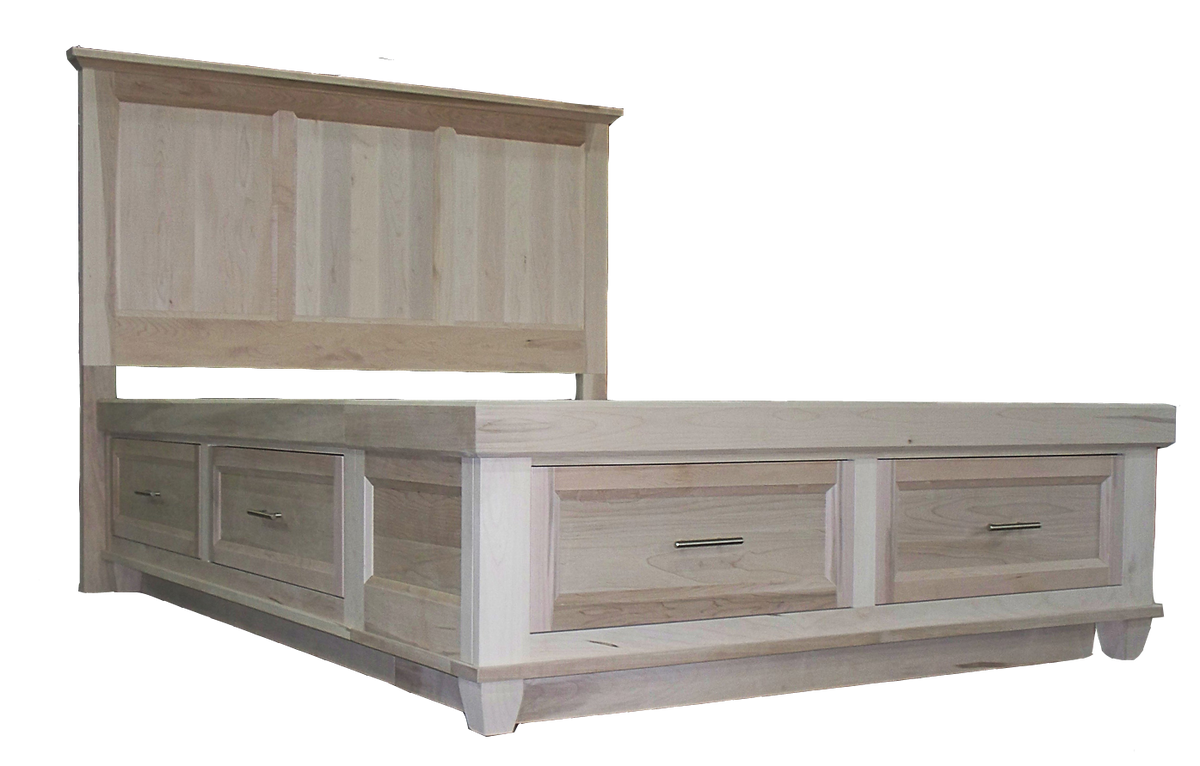Algonquin Condo Bed with Feet in unfinished brown maple