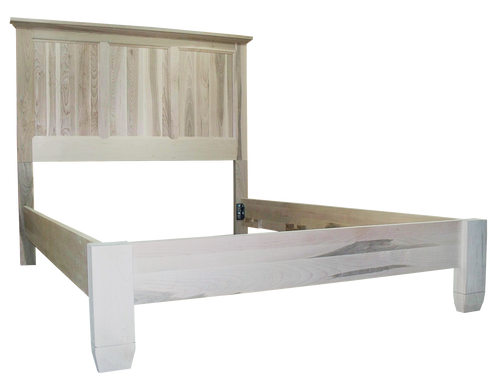 Algonquin bed with wrap around footboard in unfinished brown Maple