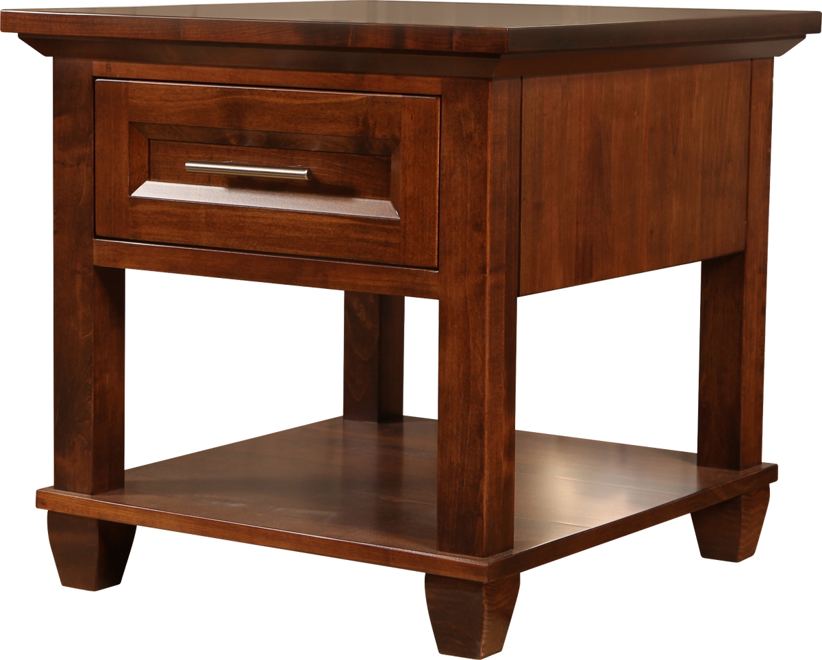 Algonquin End Table in finished brown maple