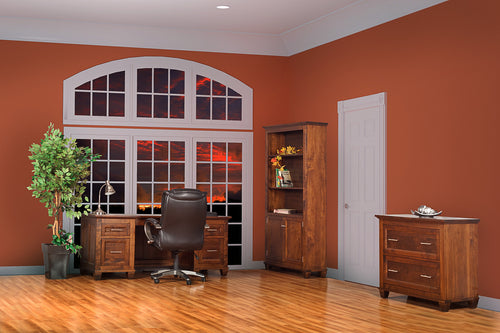 Algonquin office set in finished brown maple