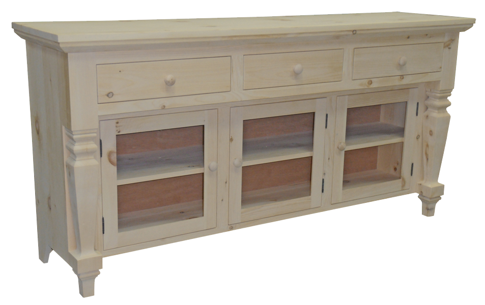 Server with Colonial Legs and Glass Doors
