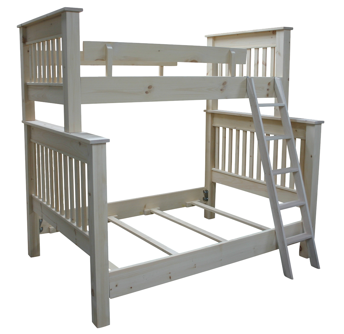 Cottage Slat Bunk Bed - Single Over Double (54SLBunk)