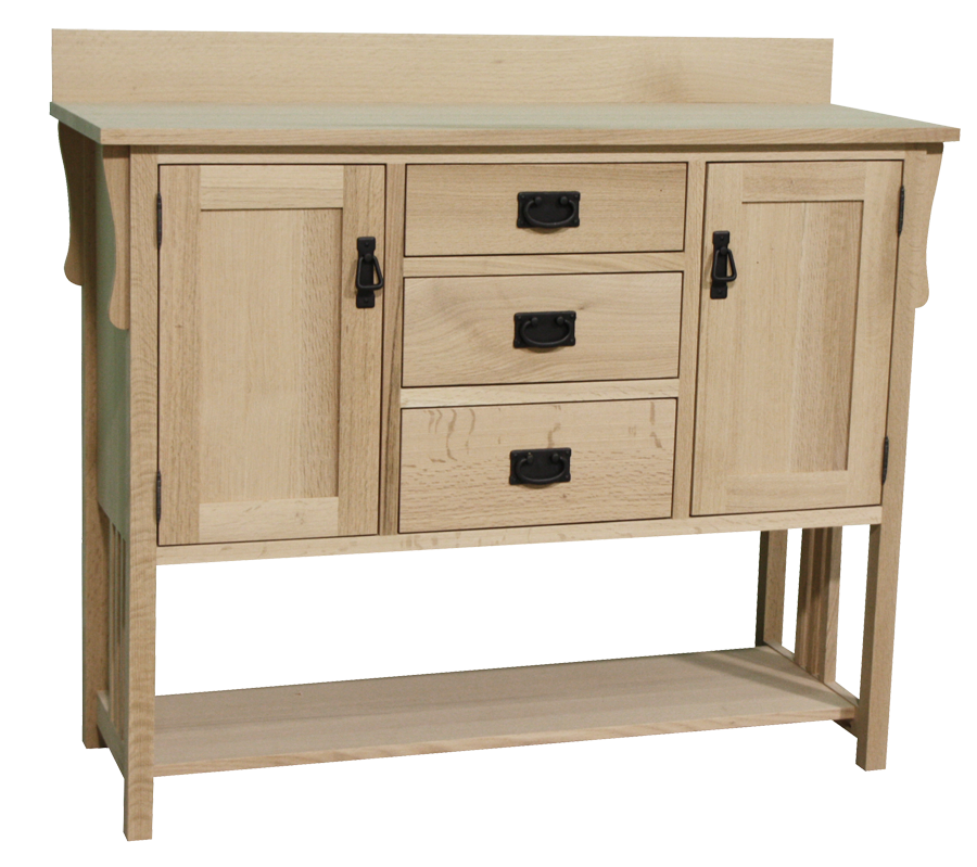 Mission 2 Door 3 Drawer Sideboard with Shelf