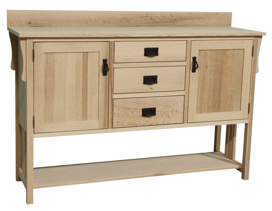 Mission 2 Door 3 Drawer Sideboard with Shelf