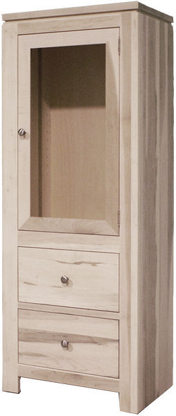 1 Glass Door, 2 Drawer