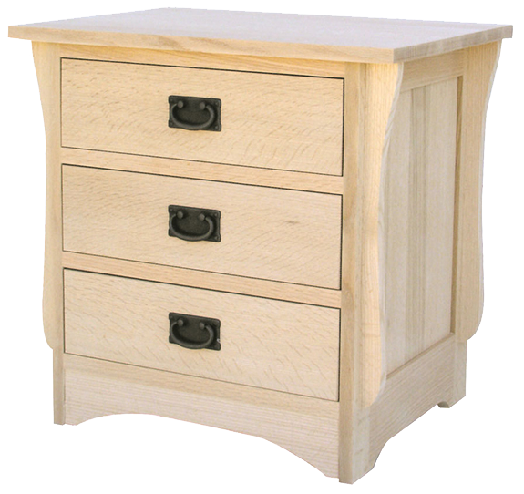 Mission 3 Drawer Nightstand
