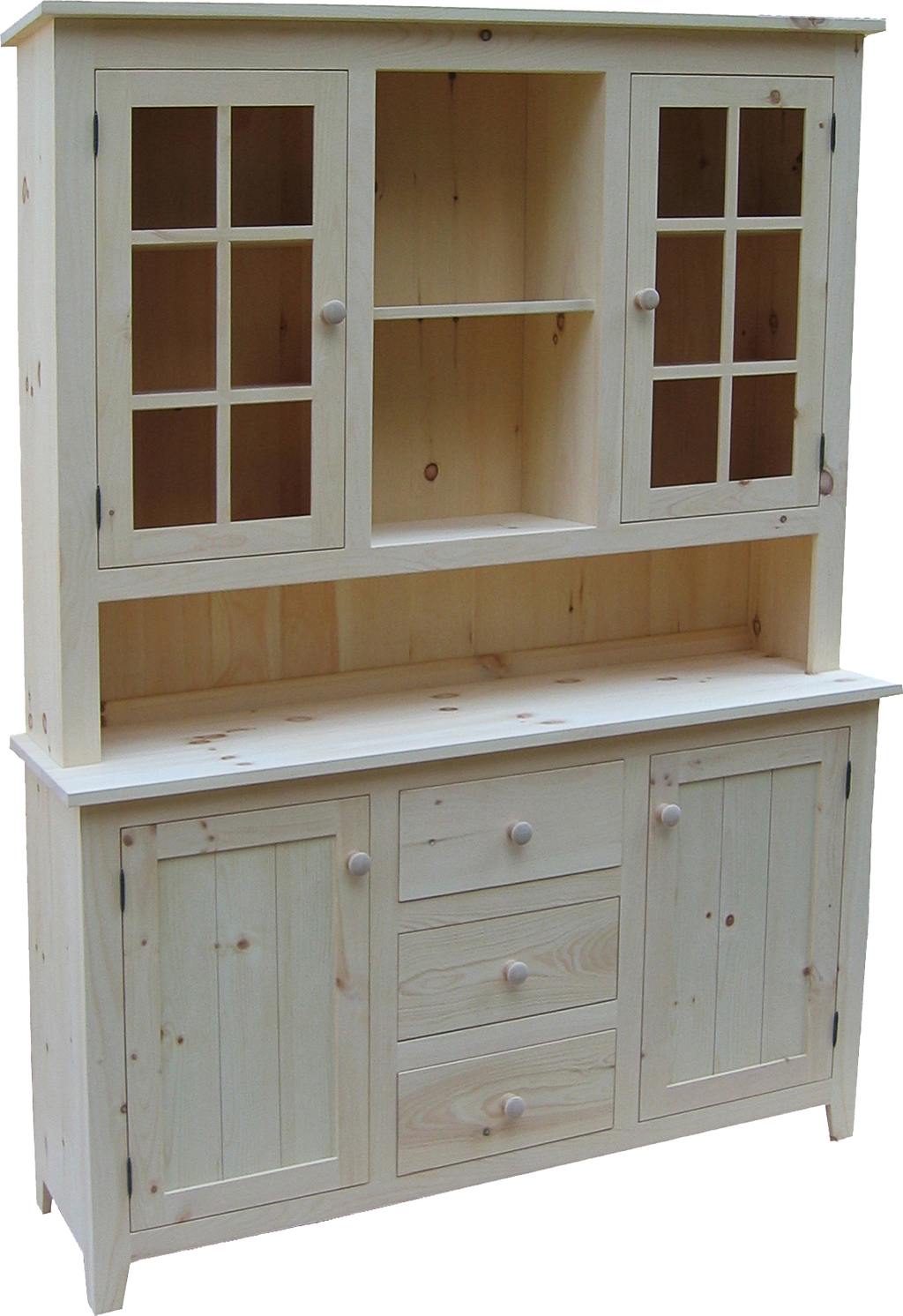Rustic Buffet with Hutch 3 Drawer 4 Door