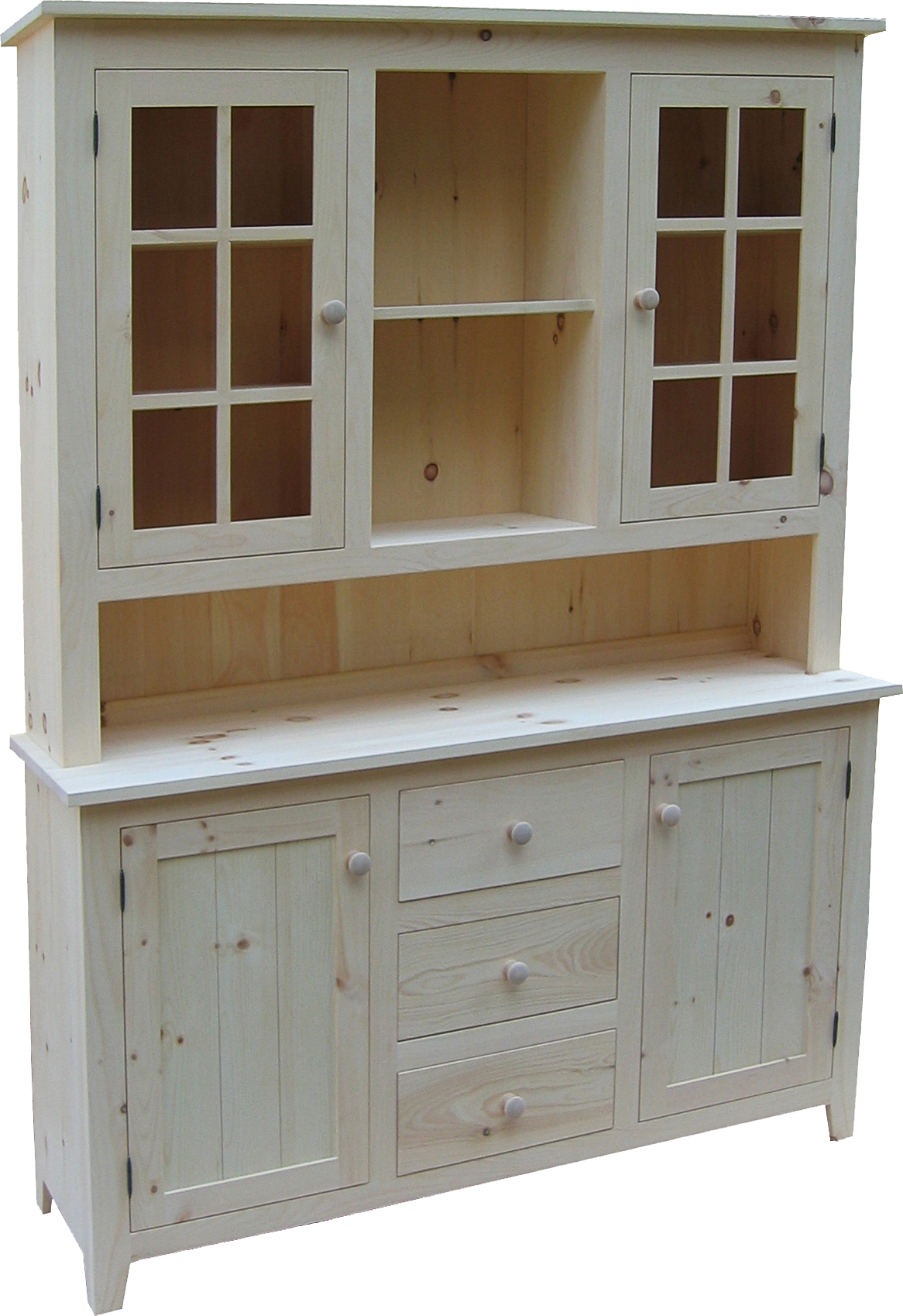 Rustic Buffet with Hutch 3 Drawer 4 Door