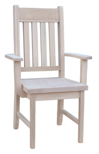 Rough Sawn Slat Back Arm Chair