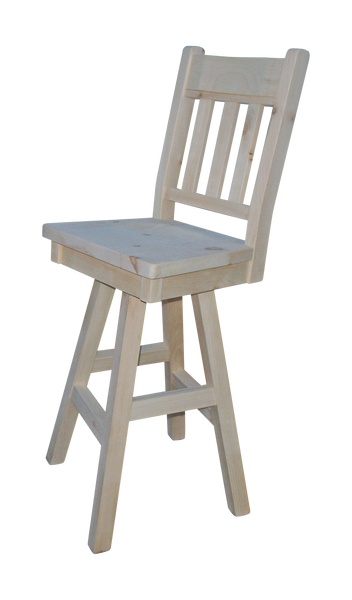 Dakota Rough Sawn Slat Back Bar Chair