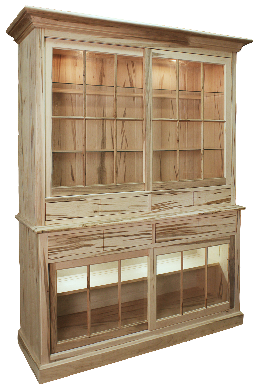 Rustic Buffet with Hutch with 4 Sliding Doors