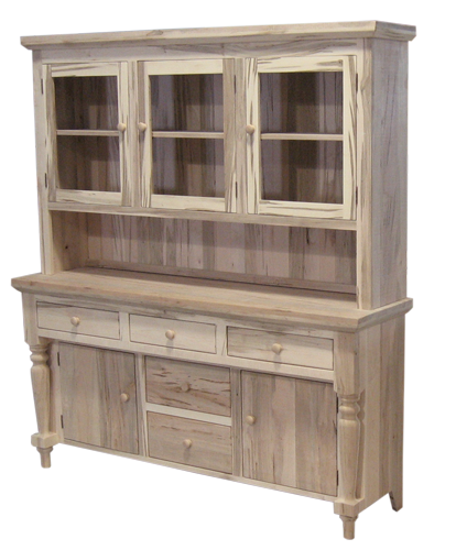 Server with Hutch and Glass Doors