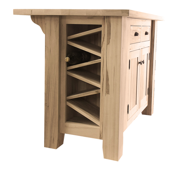 Rustic Island with Wine Rack