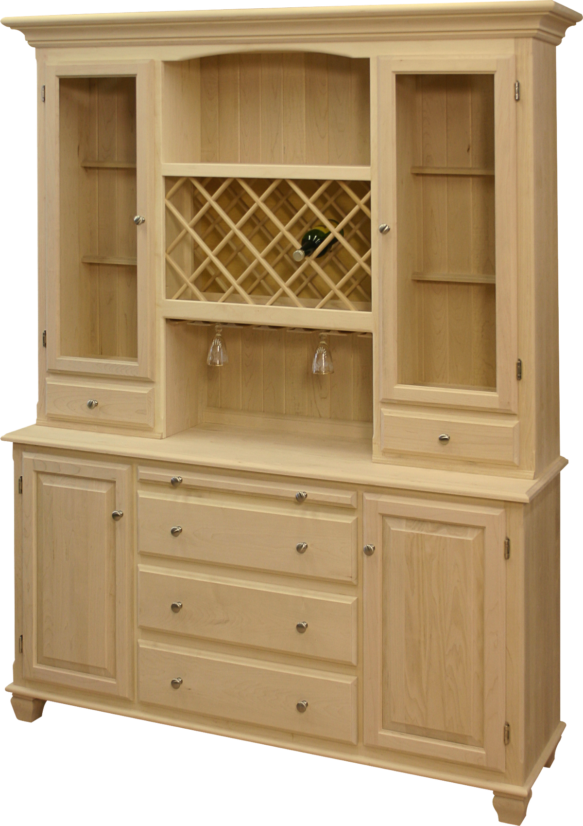 Legacy 4 Door Buffet with Hutch and Wine Rack