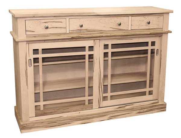 Rustic Sideboard with 2 Sliding Glass Doors