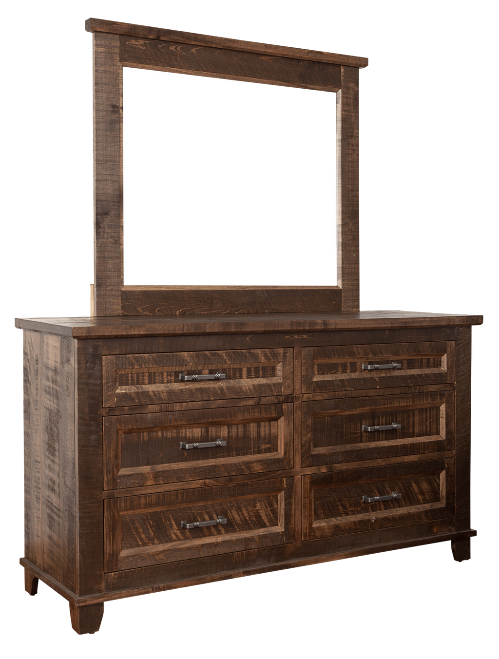 Algonquin 6 Drawer Dresser in finished rustic Brown Maple