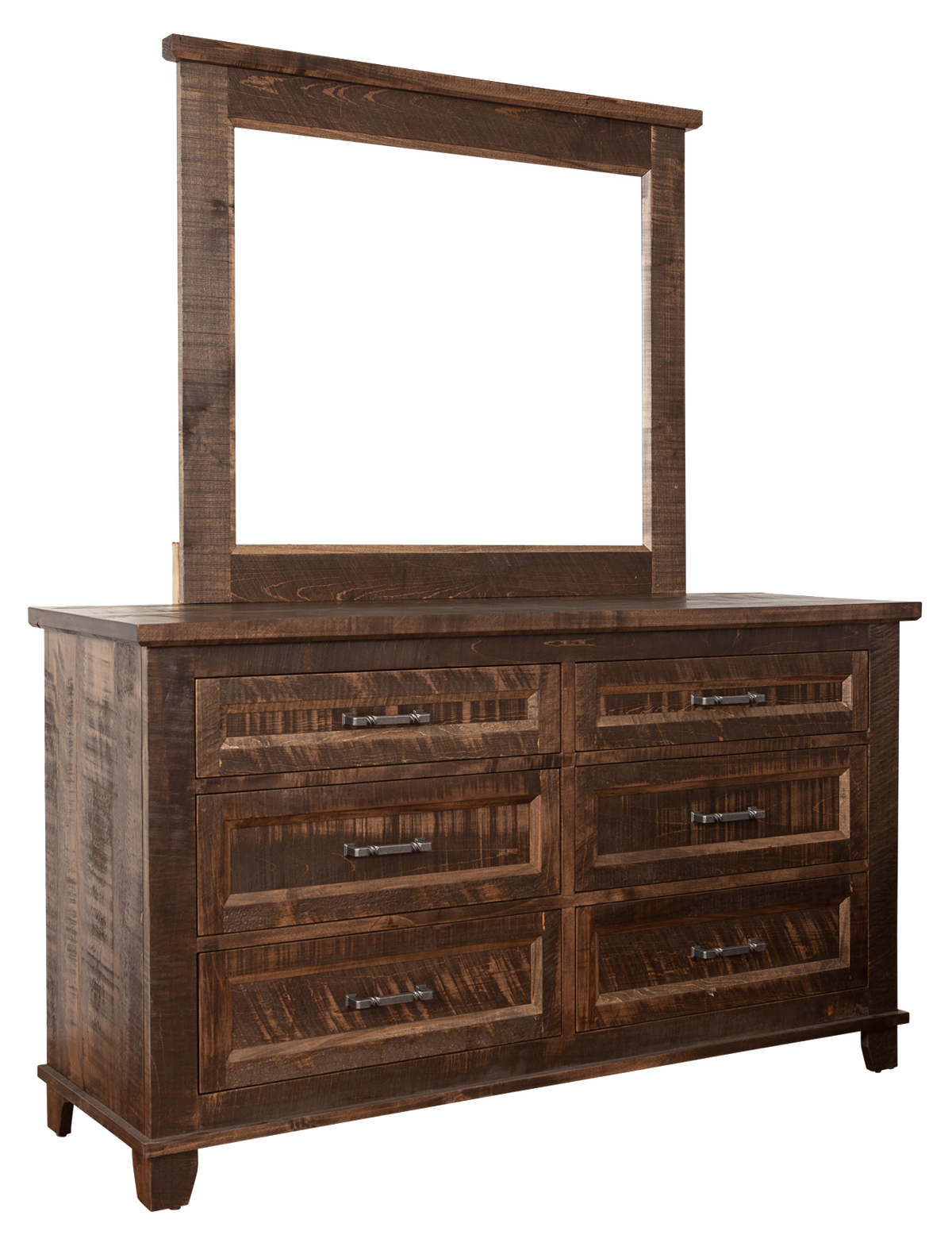 Algonquin 6 Drawer Dresser in finished rustic Brown Maple