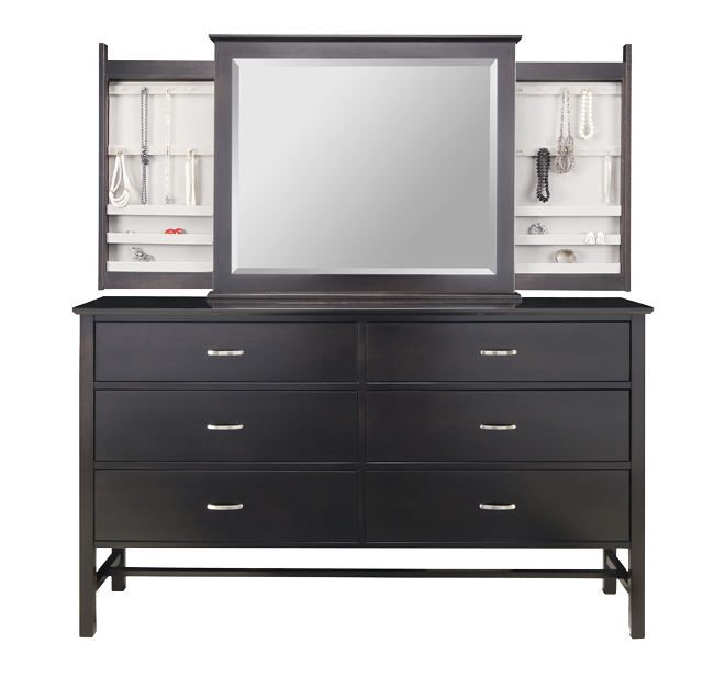 6 Drawer Dresser with Hidden Jewellery Mirror