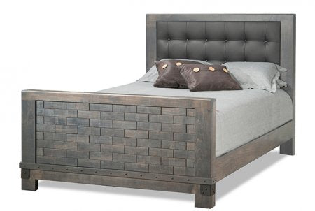 Barrelworks High Footboard Bed Leather Headboard
