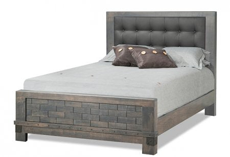 Barrelworks Low Footboard Bed Leather Headboard