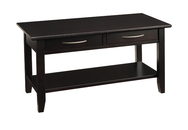 Demi-Lune Rectangle Coffee Table with Shelf