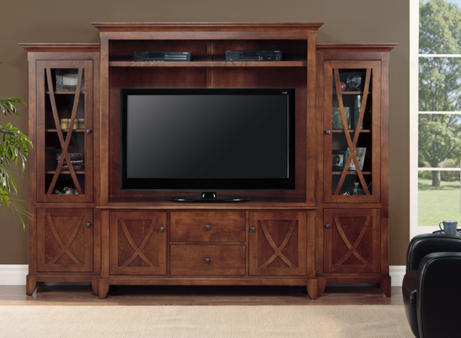 4 Piece Wall Unit 67" Centre Unit with Bookcases