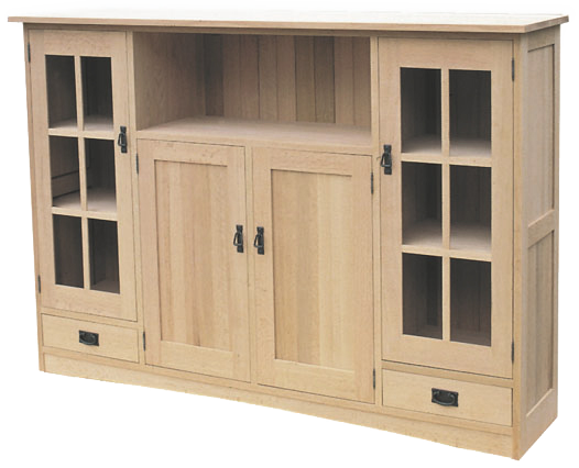 Mission Bookcase with Entertainment Shelf