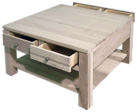 Newport 4 Drawer Square Coffee Table