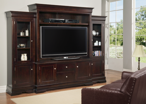 4 Piece Wall Unit with Small Bookcases