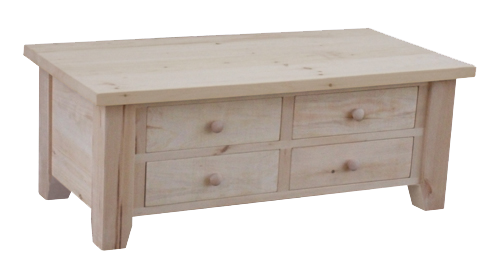 Dakota Rough Cut 4 Drawer Coffee Table