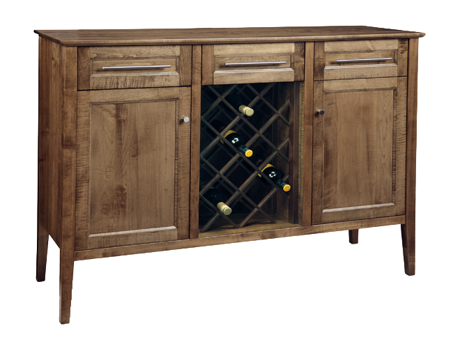 Stockholm 3 Drawer 2 Door Sideboard with Wine Rack