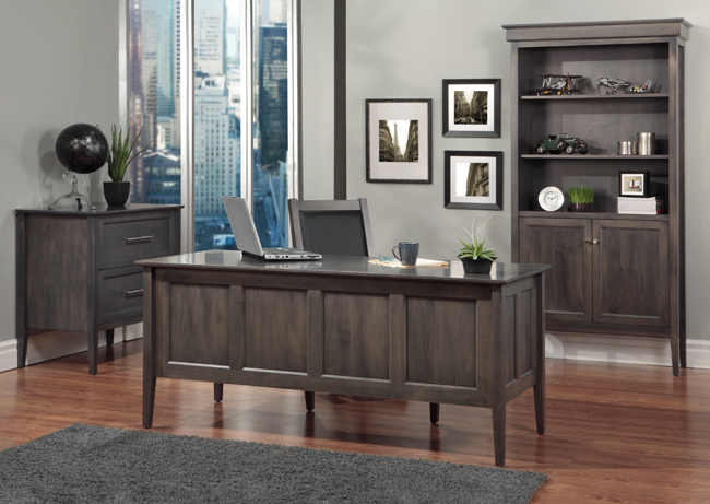 File Cabinet, Executive Desk, & Bookcase with Doors