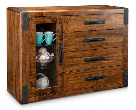Union Station 4 Drawer Glass Door Sideboard