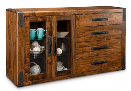 Union Station 4 Drawer 2 Glass Side Door Sideboard